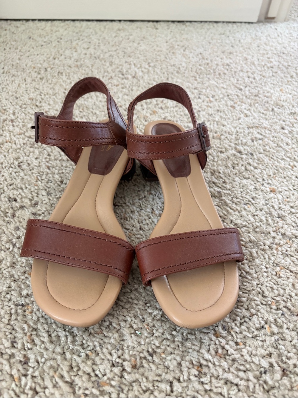 Clarks Brown Leather Slingback Sandals